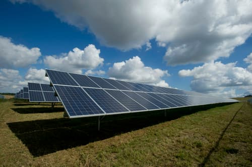 Solar array banking energy through the day