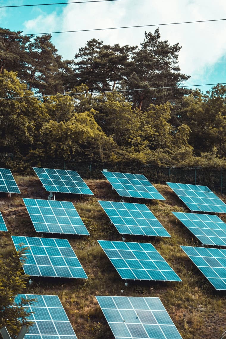 Solar array at a residential property
